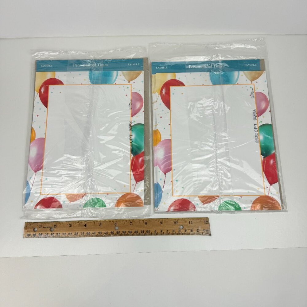 2 Pks Hallmark 8x10 Cardstock Paper w Balloons Confetti‎ Party 22 Sheets Total'